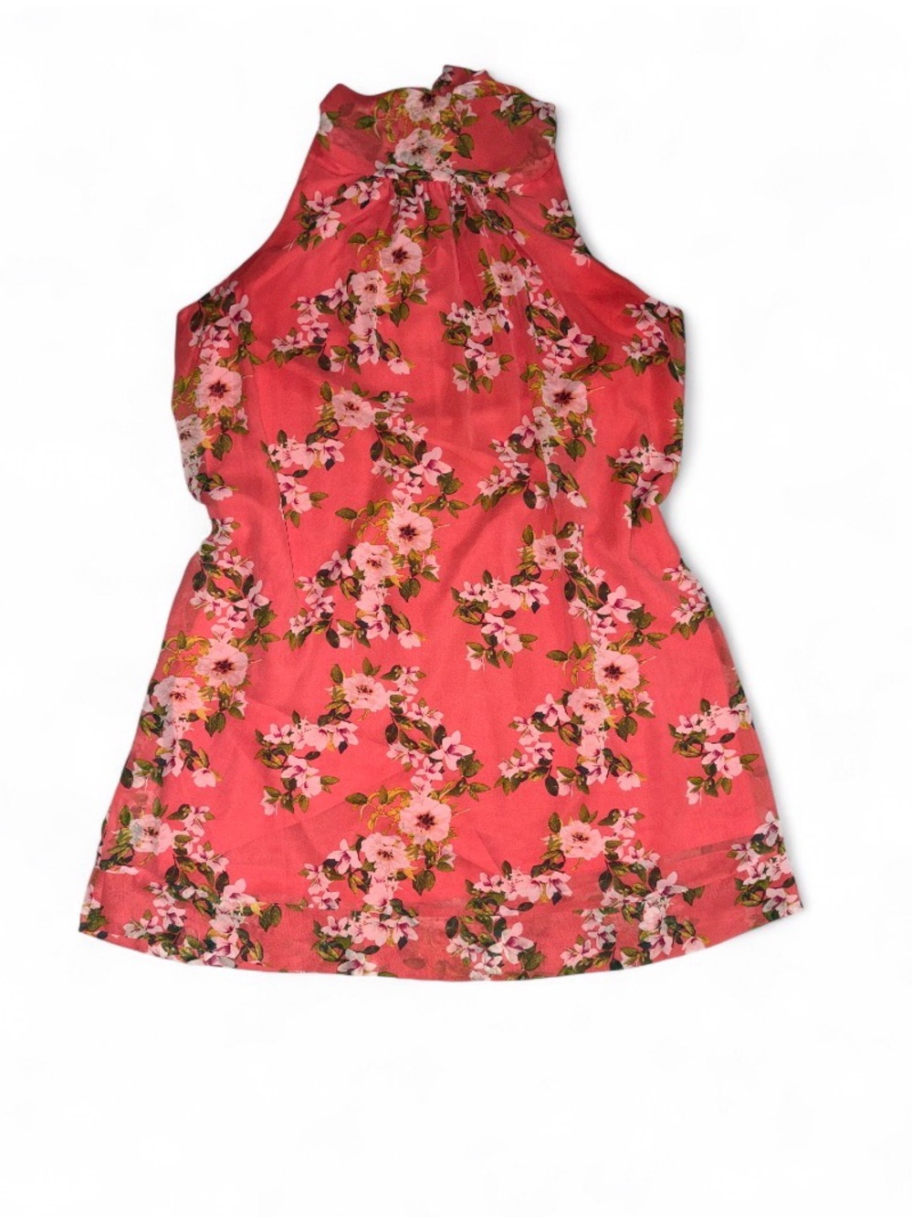eva mendes for New York & Company Coral Pink Floral Halter Dress